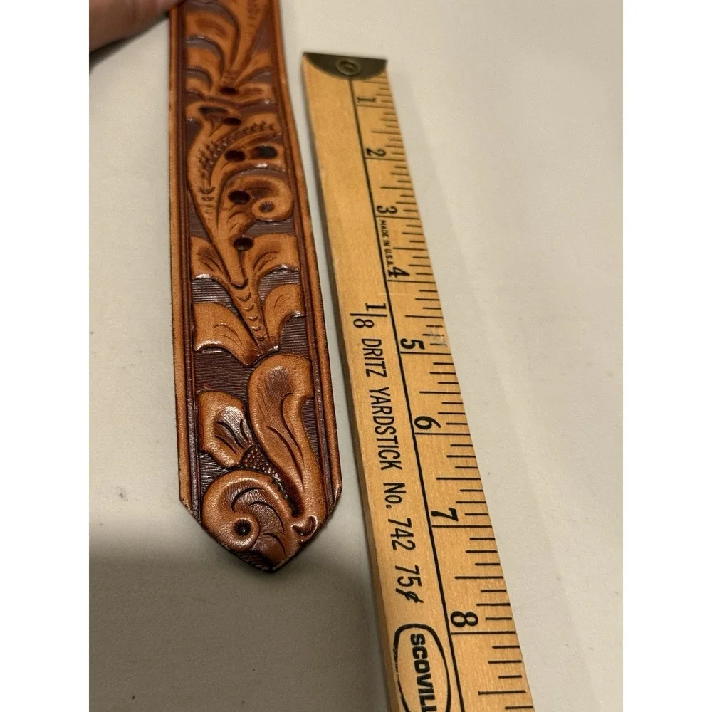 Vintage Rockmount Wyoming Tooled Leather Western Belt 32 Floral Saddle Cowboy